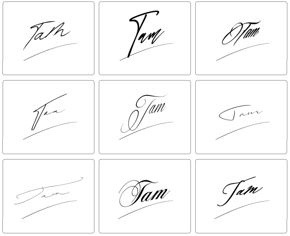 mẫu chữ ký tên tâm