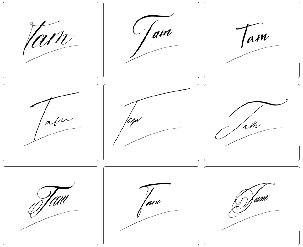 mẫu chữ chữ ký tên tâm