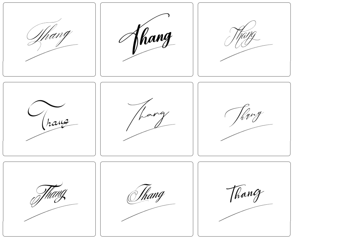 mẫu chữ chữ ký tên thắng