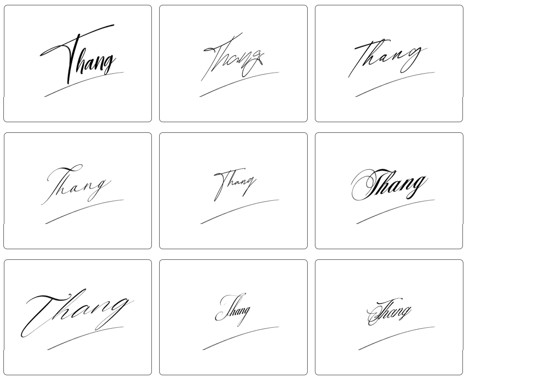 chữ ký thắng đơn giản