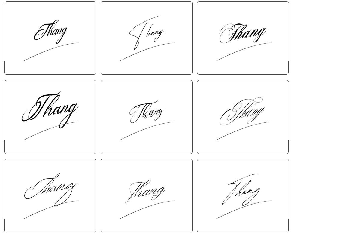 chữ ký tên thắng đơn giản