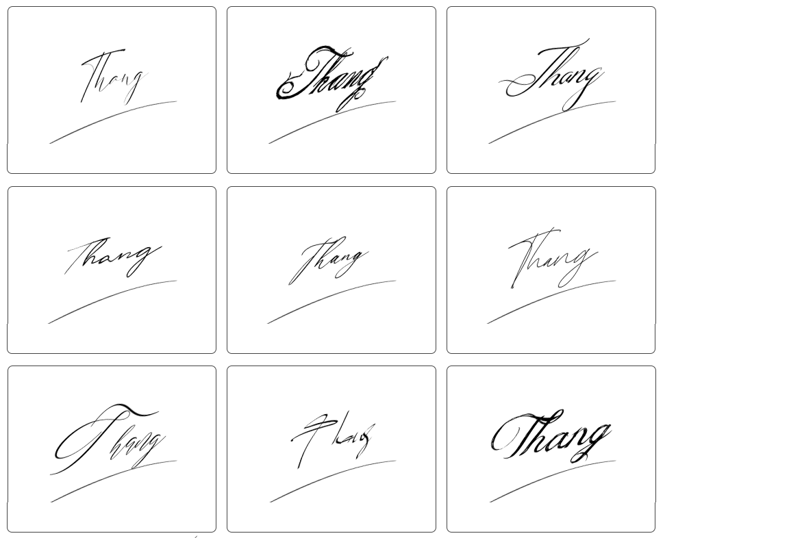 mẫu chữ ký tên thắng