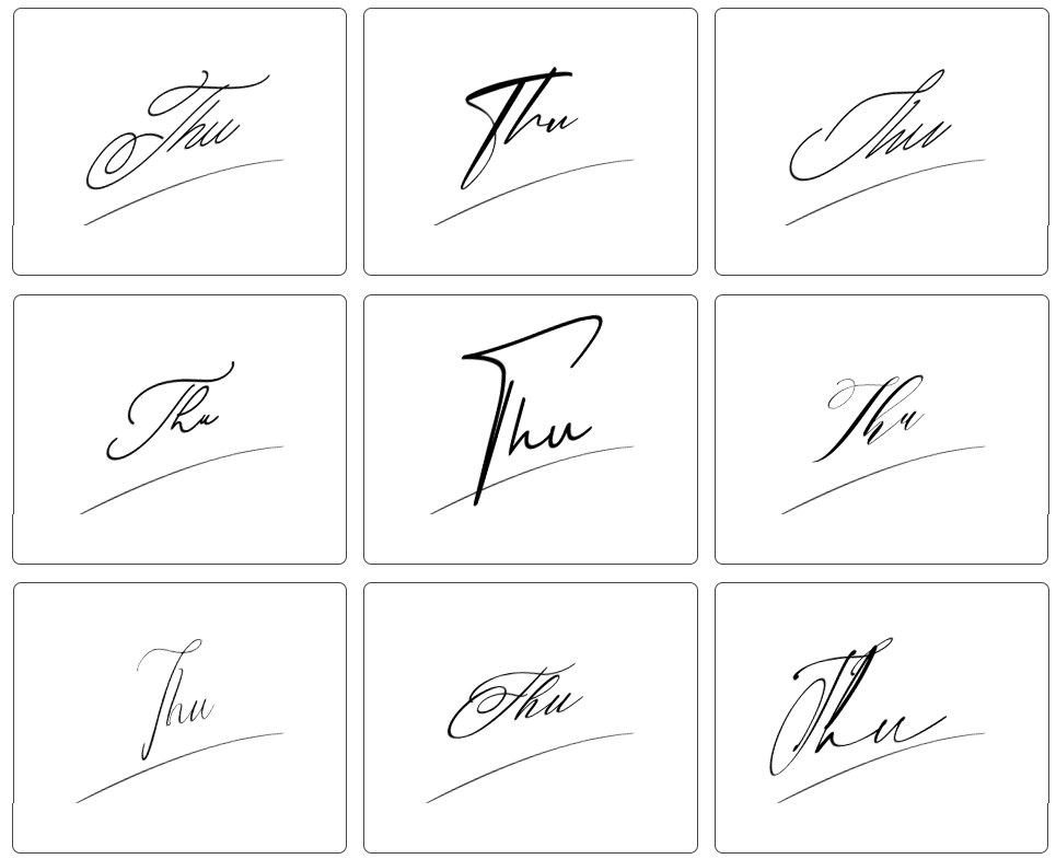 mẫu chữ ký tên thư