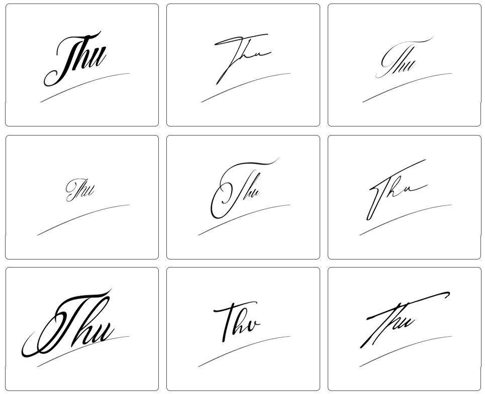 đơn giản kiểu chữ ký tên thư