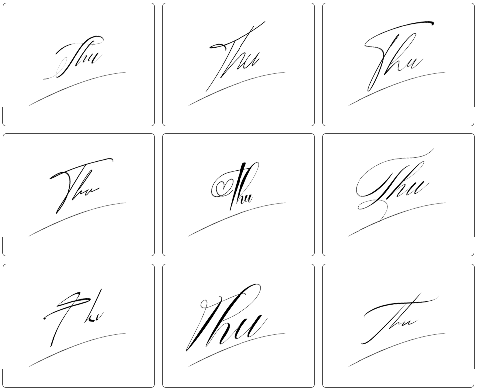 mẫu chữ ký đẹp tên thư