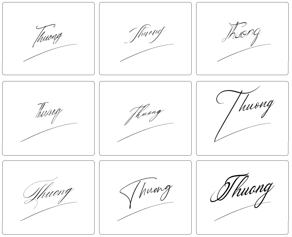 mẫu chữ ký tên Thương