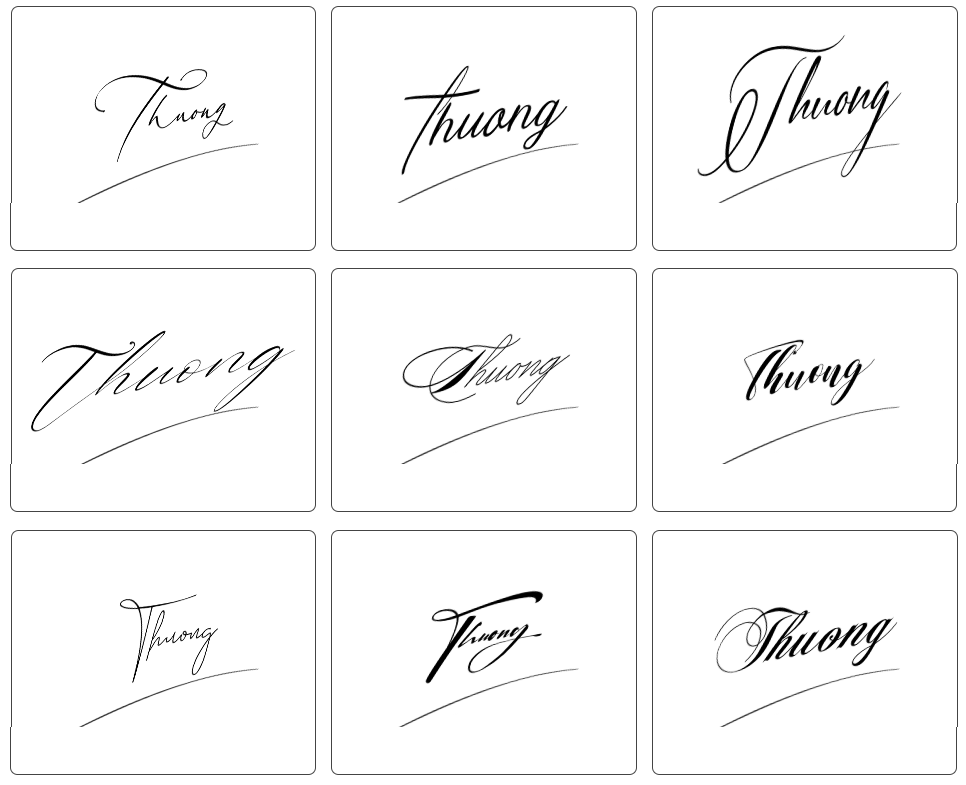 chữ ký tên thương đơn giản