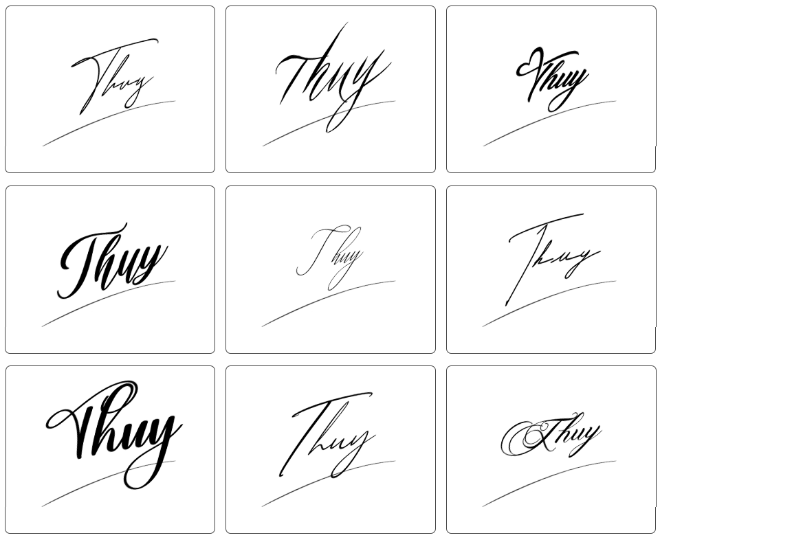 chữ ký người tên Thủy