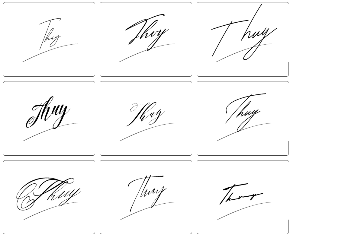 chữ ký tên Thủy