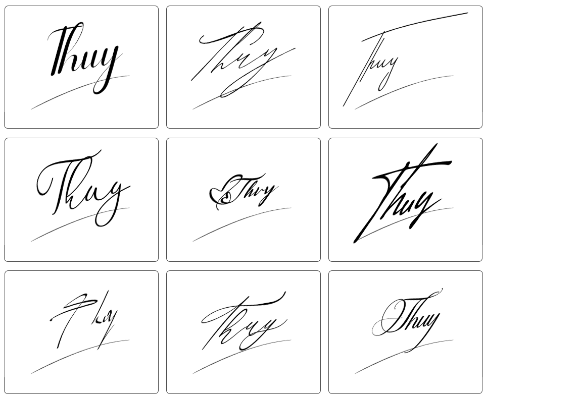 chữ ký tên thủy đơn giản