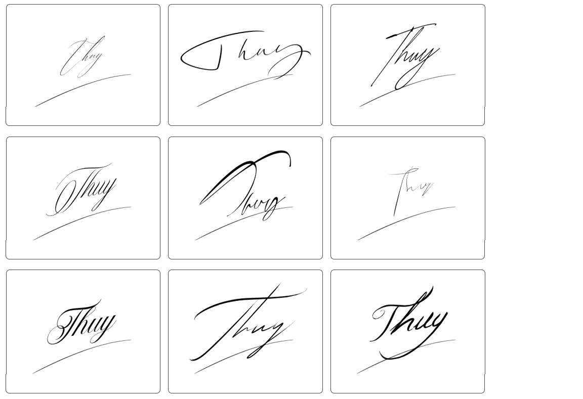 mẫu chữ ký tên thủy