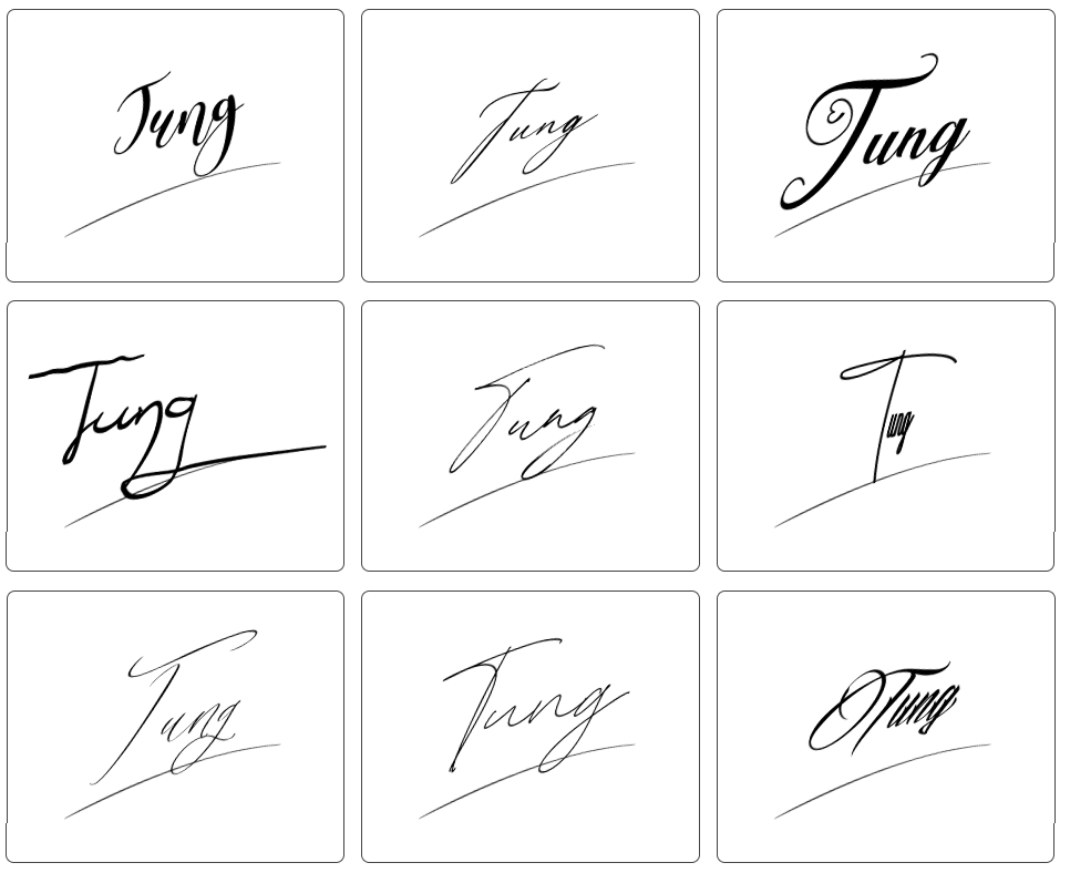 mẫu ký chữ ký tùng đơn giản