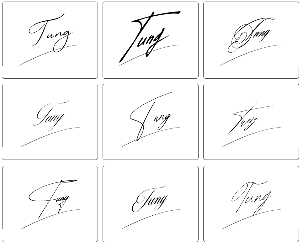 tùng đẹp chữ ký tên tùng