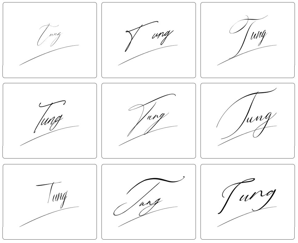 chữ ký tên tùng đơn giản