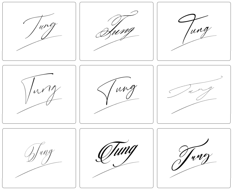 chữ ký tùng phong thủy