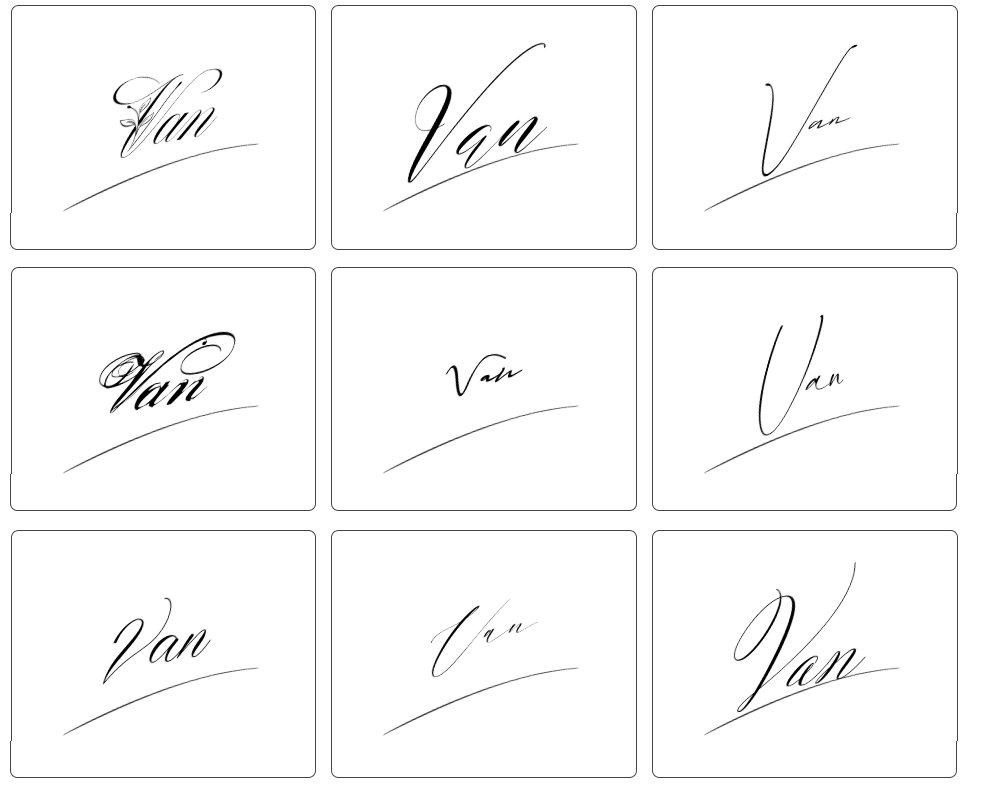 mẫu chữ ký vân