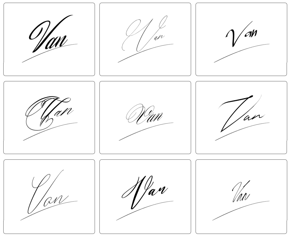 mẫu chữ ký vân