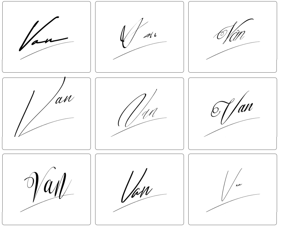 mẫu chữ ký tên vân đẹp nhất