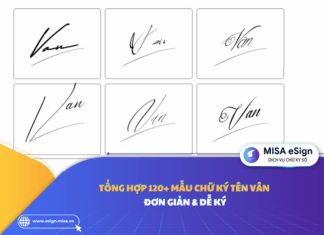 chữ ký tên Vân