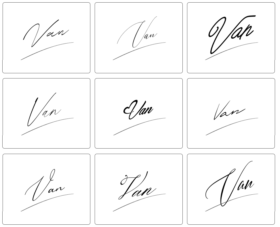 kiểu chữ ký tên vân