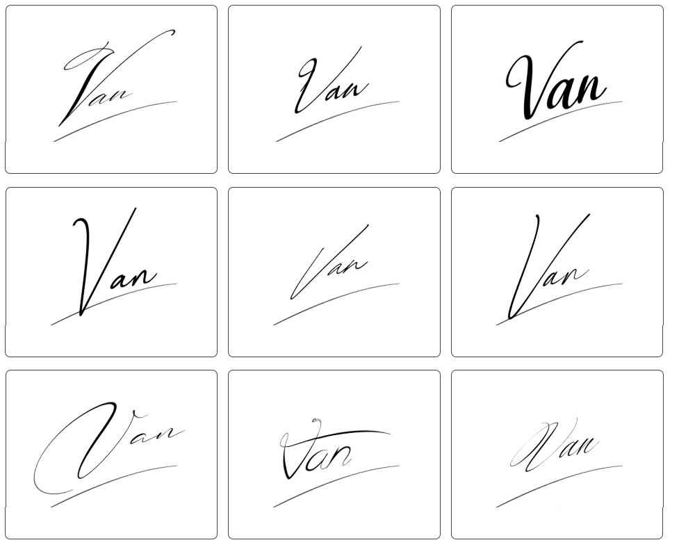 mẫu chữ ký tên vân 