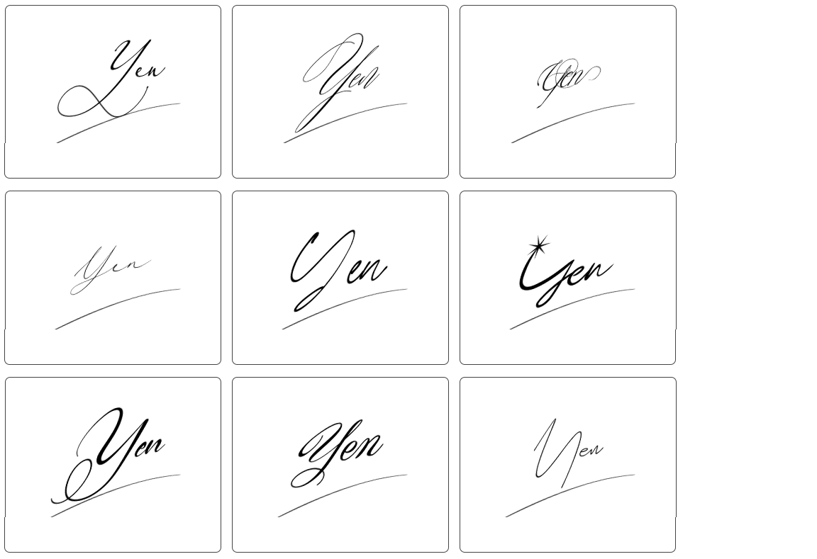 chữ ký yến đơn giản