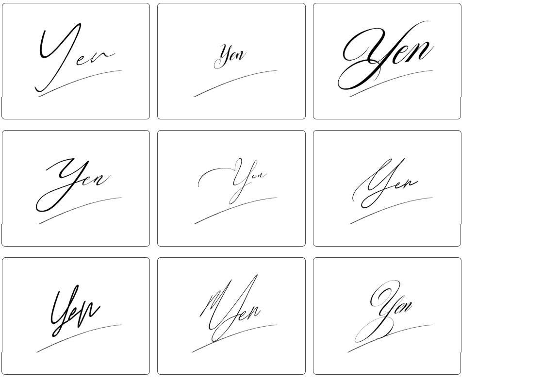 mẫu chữ ký tên yến