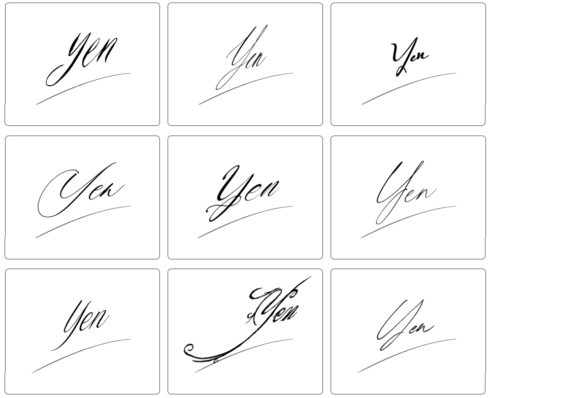 chữ ký tên yến đơn giản