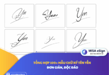 chữ ký tên Yến