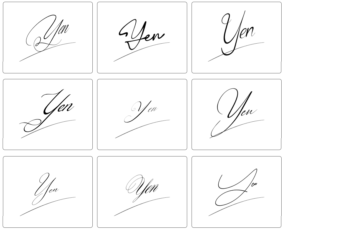 mẫu chữ ký tên yến