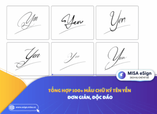 chữ ký tên Yến