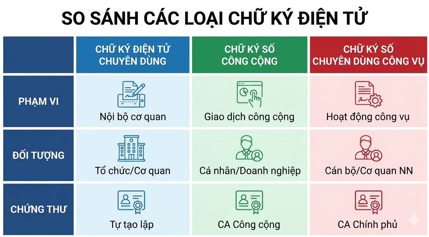 so sánh các loại chữ ký