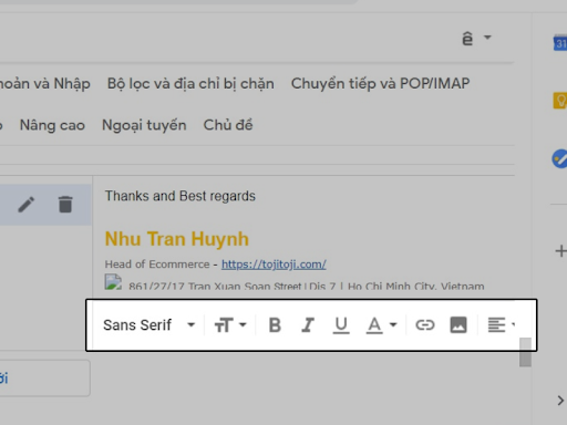 thiết kế chữ ký gmail