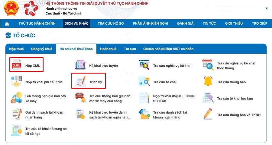 hướng dẫn nộp tờ khai thuế trên dịch vụ công