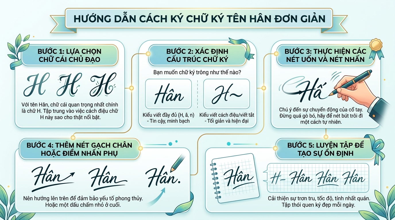 cách ký chữ ký tên hân