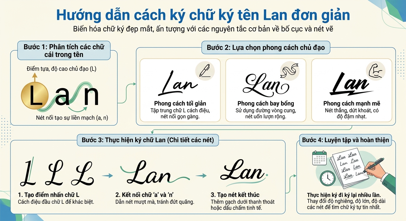cách ký chữ ký tên lan