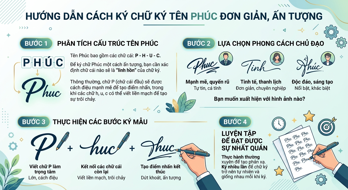 cách ký chữ ký tên Phúc