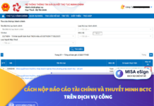 cách nộp báo cáo tài chính và thuyết minh báo cáo tài chính trên dịch vụ công
