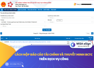 cách nộp báo cáo tài chính và thuyết minh báo cáo tài chính trên dịch vụ công