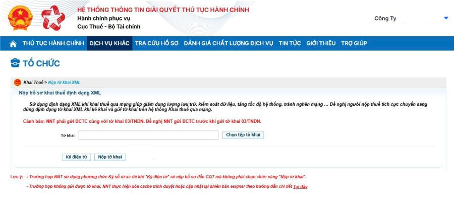 chọn tệp tờ khai
