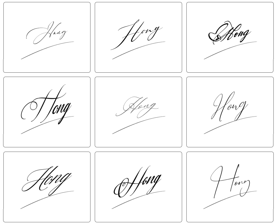 mẫu theo tên chữ ký tên hồng