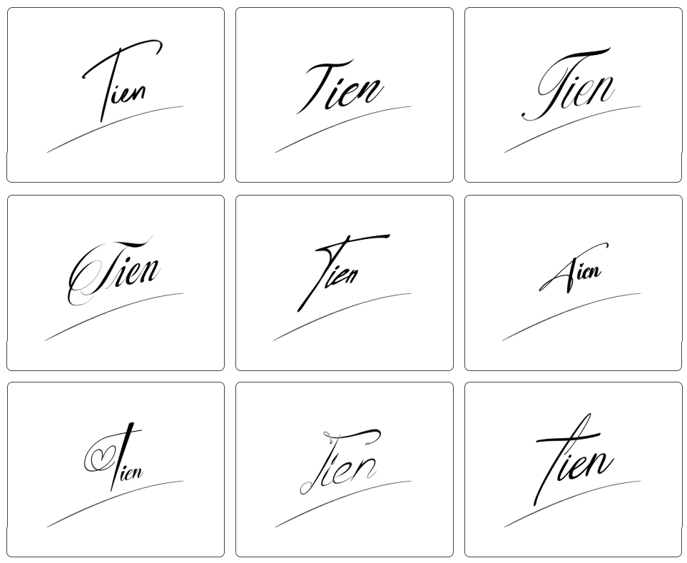 chữ ký tên tiến đơn giản