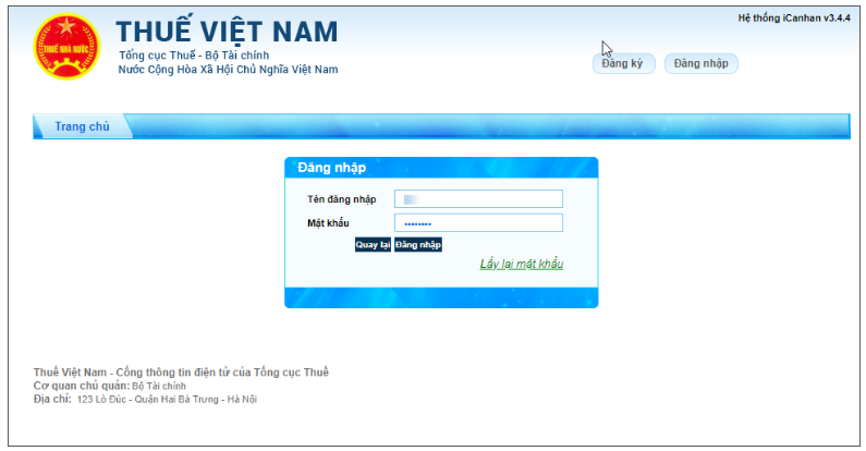 đăng nhập tài khoản