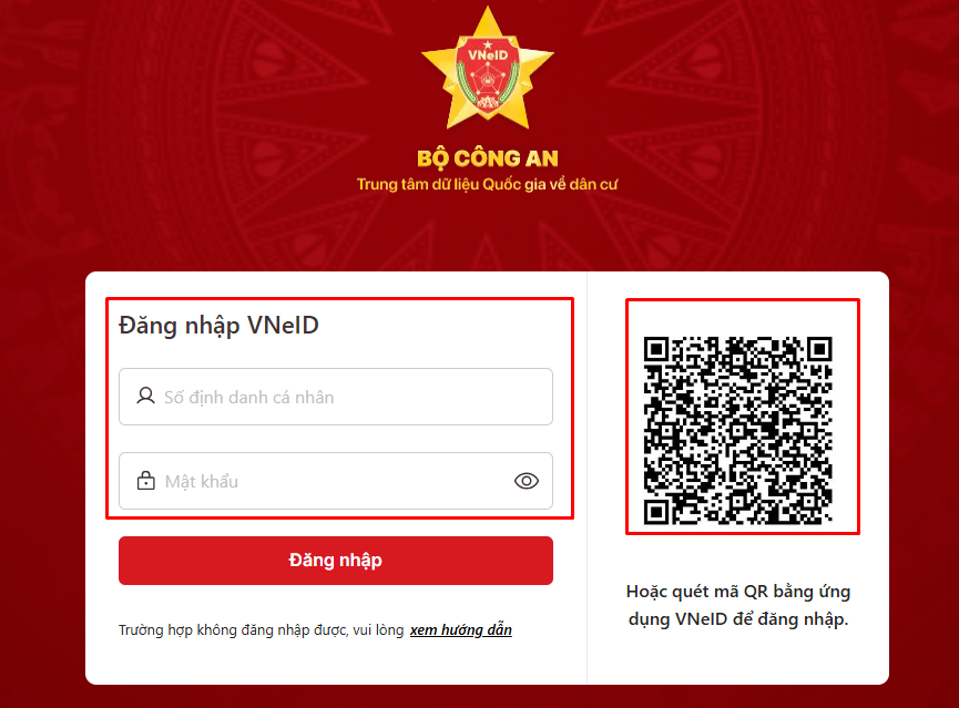 đăng nhập thuế điện tử cá nhân bằng tài khoản định danh