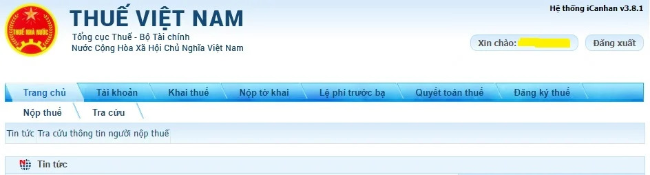 hướng dẫn đăng nhập thuế điện tử tài khoản cá nhân
