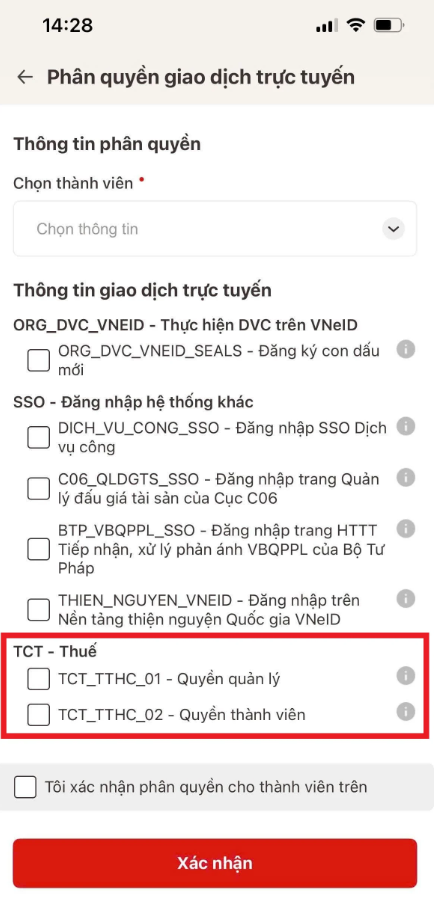 tài khoản chưa được phân quyền