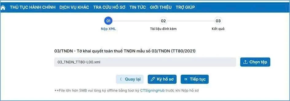nộp xml