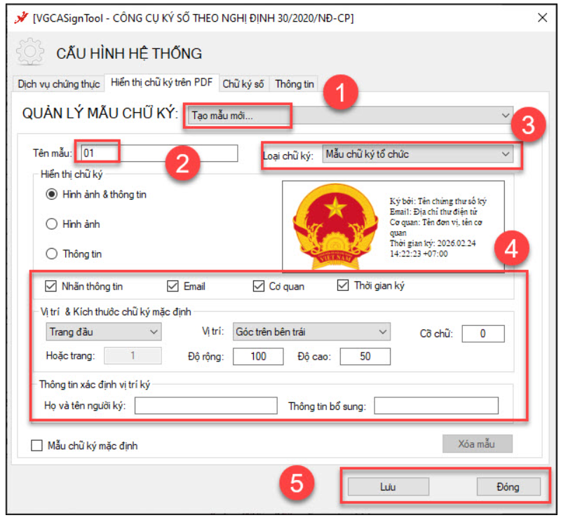 tạo mẫu chữ ký