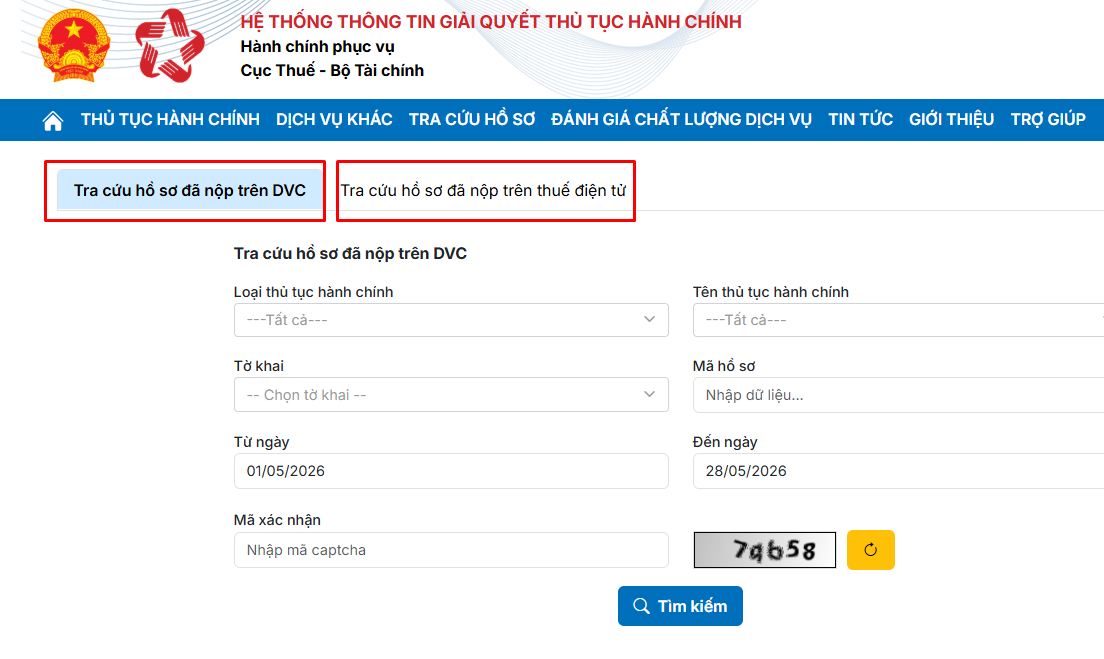 tra cứu hồ sơ