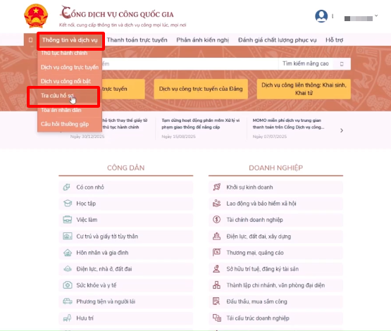 tra cứu hồ sơ